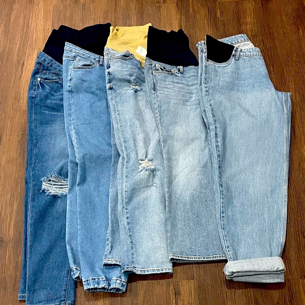 Set of Five maternity jeans bundle